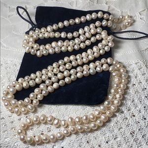 🖤62” LONG 10-11mm sized Real pearl necklace